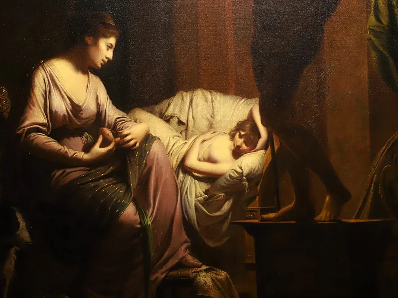 1734-Joseph Wright of Derby - Penelope disfa la sua tela alla luce di una candela